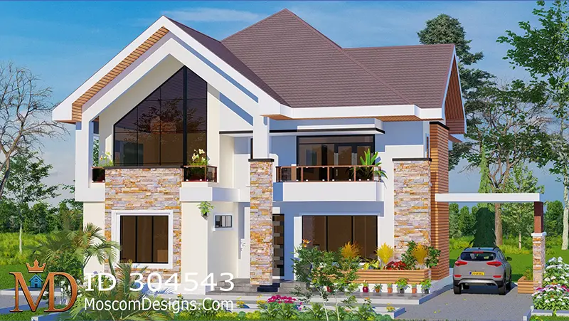 4-Bedroom Maisonette House Plan - Modern & Stylish ID 304543
