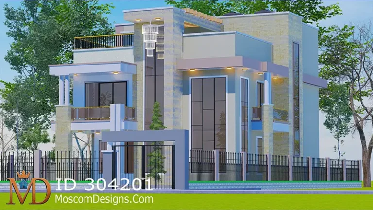 5-bedroom maisonette plan: Elegant 3-level design ID 304201