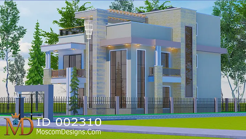 5-bedroom maisonette plan: Elegant 3-level design ID 304201