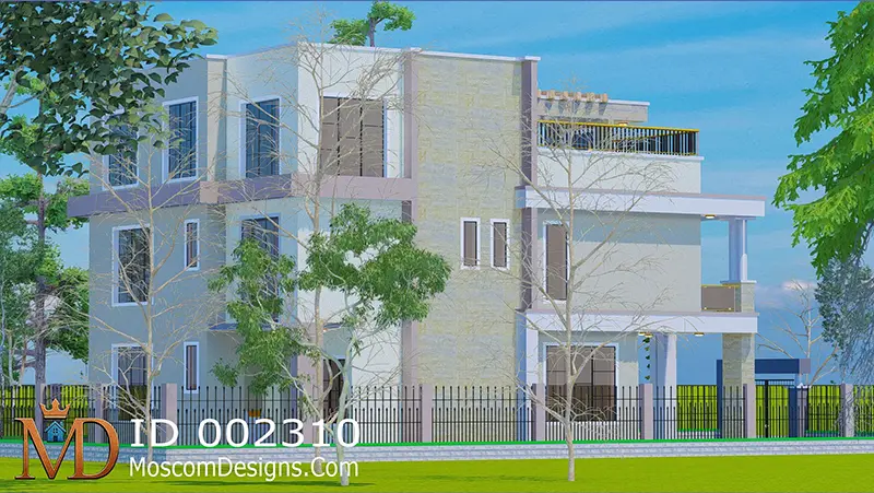 5-bedroom maisonette plan: Elegant 3-level design ID 304201