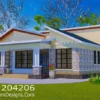 Low-cost 3-bedroom bungalow plan ID 204206, +254703721899