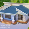 Low-cost 3-bedroom bungalow plan ID 204206, +254703721899