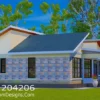 Low-cost 3-bedroom bungalow plan ID 204206, +254703721899