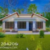 Low-cost 3-bedroom bungalow plan ID 204206, +254703721899