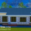 Low-cost 3-bedroom bungalow plan ID 204206, +254703721899