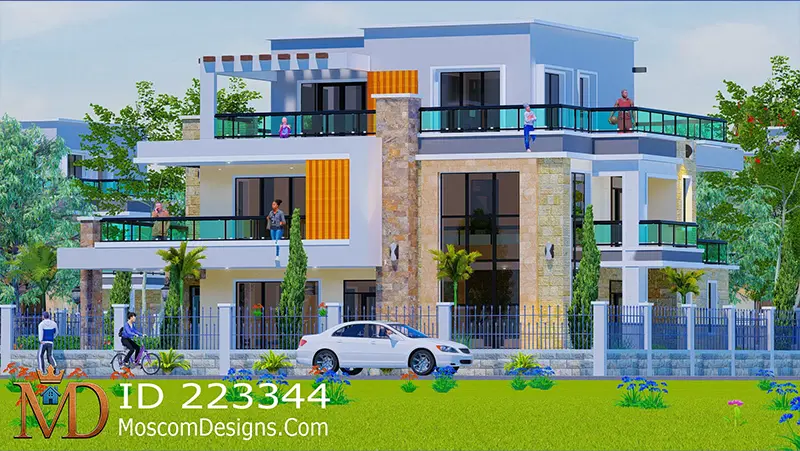 Modern 5-bedroom flat Manson: Complete Floor Plans ID 223344