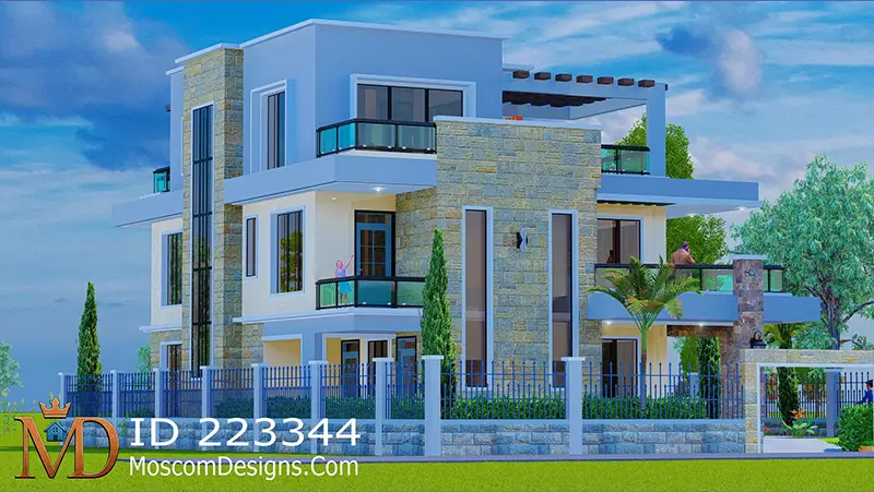 Modern 5-bedroom flat Manson: Complete Floor Plans ID 223344