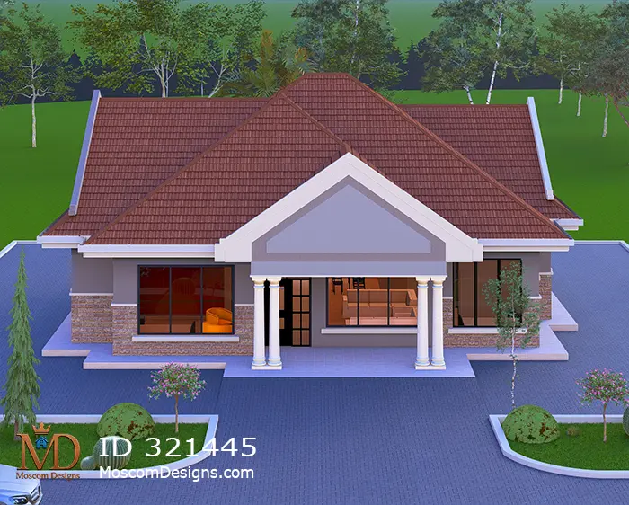 Modern 4-Bedroom Bungalow Plan - Buy Your Plan Now ID 321445